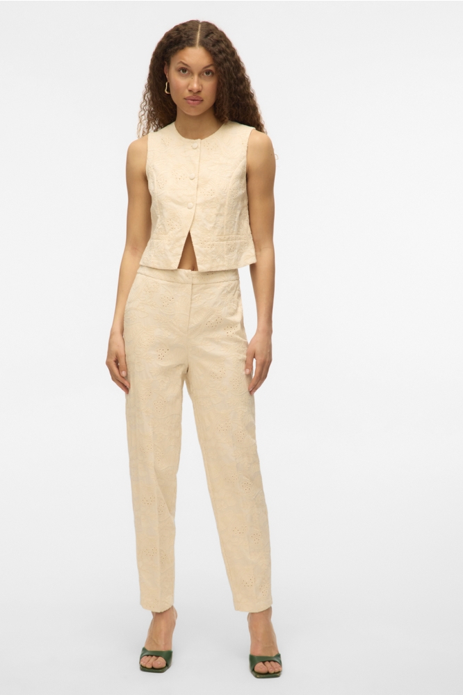 VMELINE SL SHORT EMBR WAISTCOAT 10329144 CLOUD DANCER/EMBROIDERY